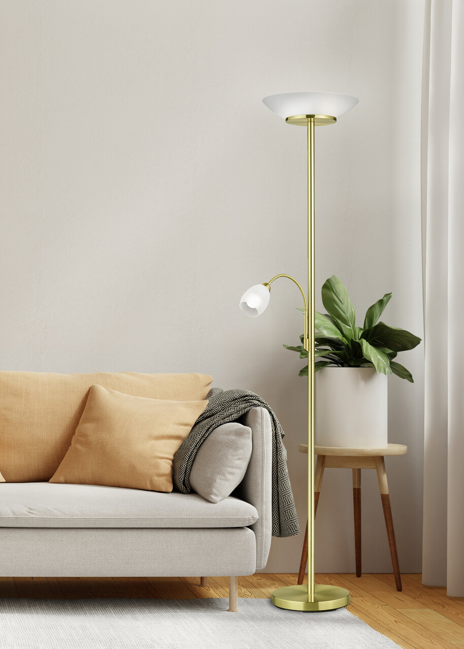 Lampadar Gerry, RL, 34x180 cm, 18W/10W, 2x E27, 1x E14, metal, bronz mat - imagine 3